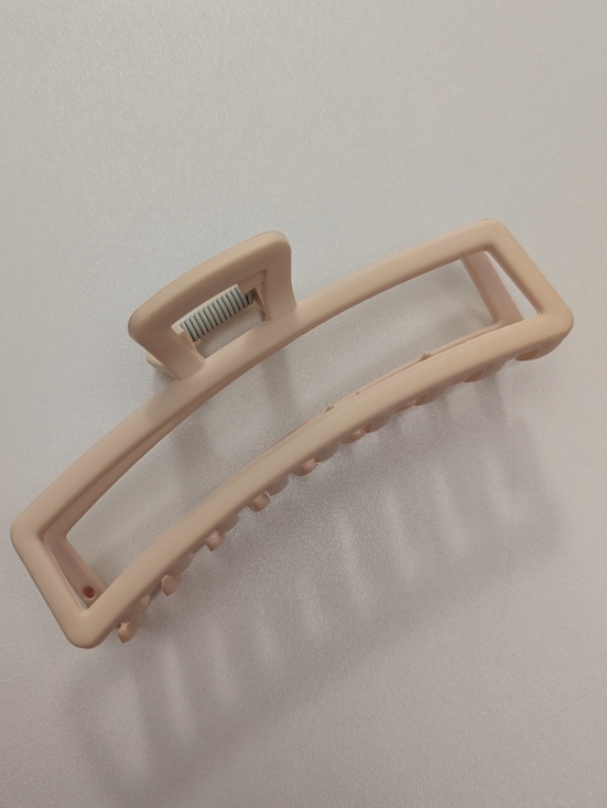 Accessories - Neutral Beige Rectangular Hair Claw Clip